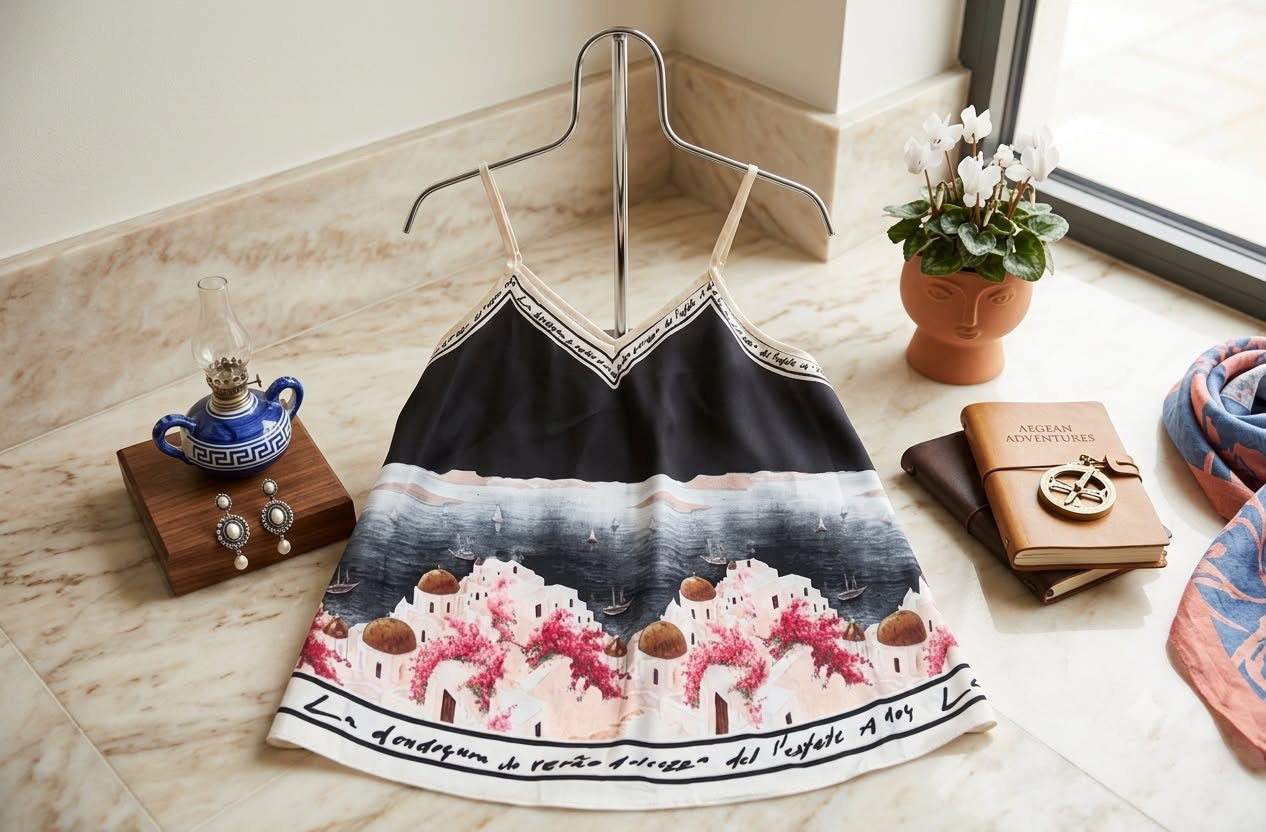 Santorini Top Schwarz