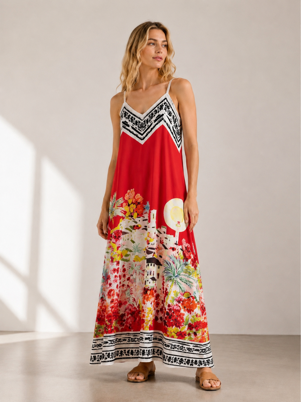 Sommerkleid Zitrone Lang Spagettiträger