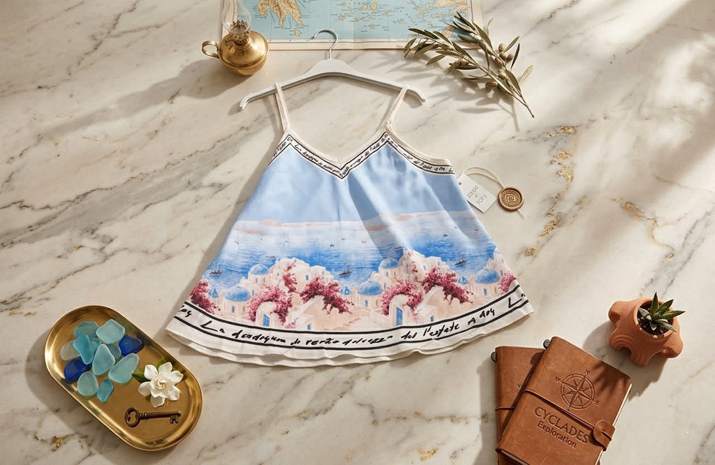 Santorini Top Babyblau
